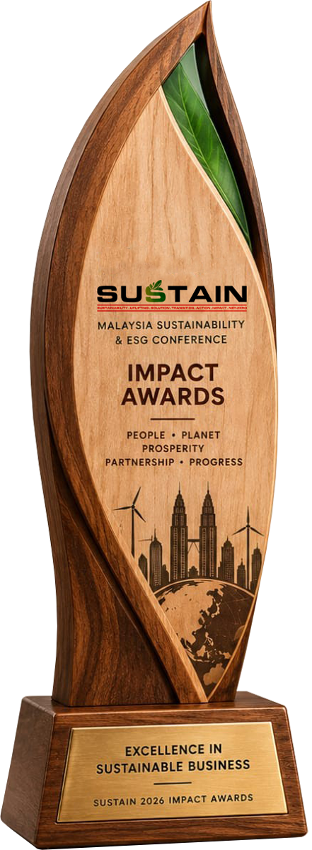 SUSTAIN 2026 Impact Awards Trophy